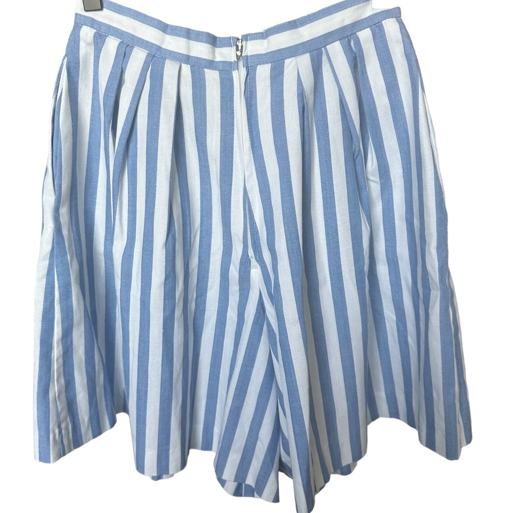 Vintage 80's 90's PBJ Sport Striped High Waisted Shorts Blue White Size 9 - Picture 5 of 7